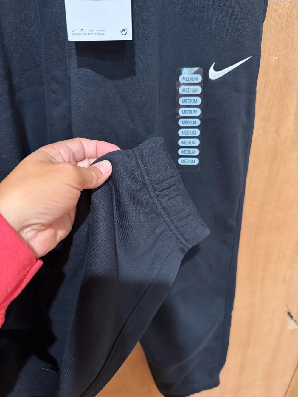 Nike Black Joggers with White Swoosh